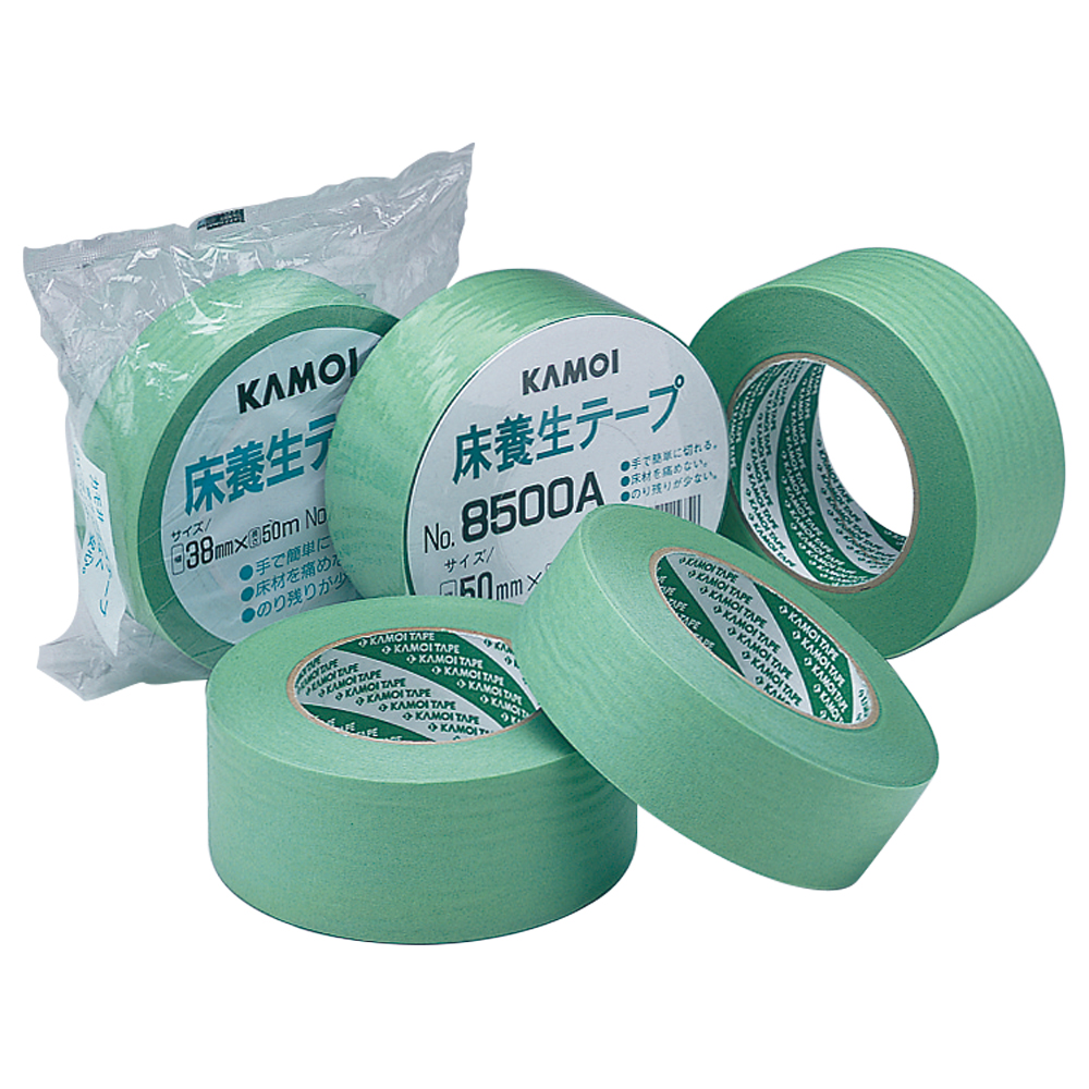 カモイ加工紙 床養生用クレープテープ マスキングテープ 8500AL (50mm×25m 30巻) - 1
